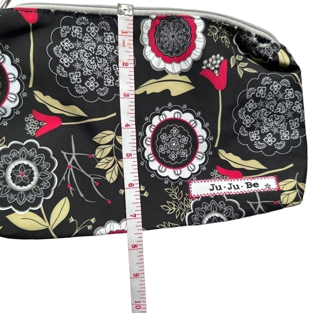 JuJu Bee Black Floral Diaper and Wipes Wristlet with Matching Pacifier Holder - Picture 3 of 9
